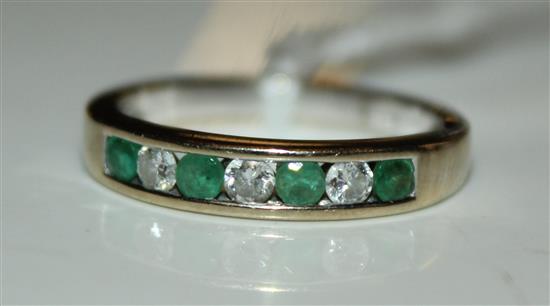 Emerald and diamond ring